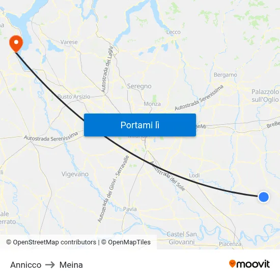 Annicco to Meina map