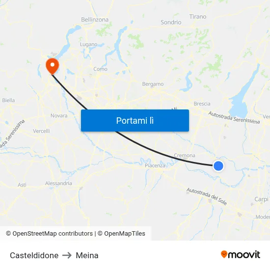 Casteldidone to Meina map