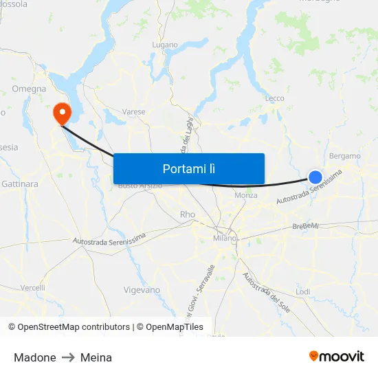 Madone to Meina map