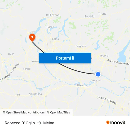 Robecco D' Oglio to Meina map