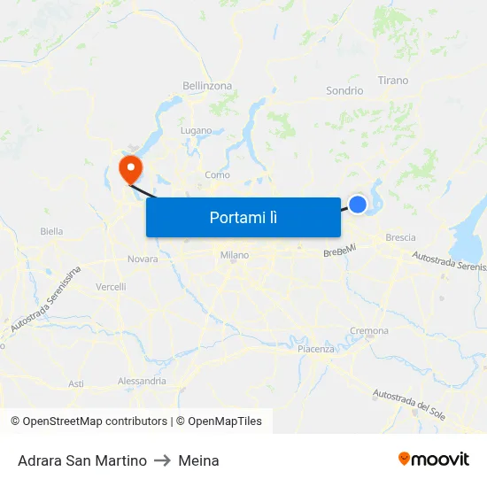 Adrara San Martino to Meina map