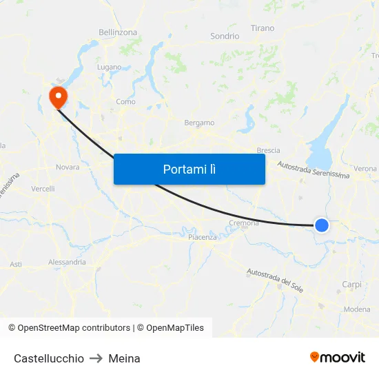 Castellucchio to Meina map