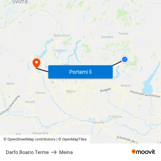Darfo Boario Terme to Meina map