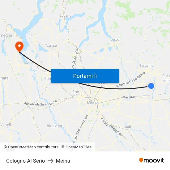 Cologno Al Serio to Meina map