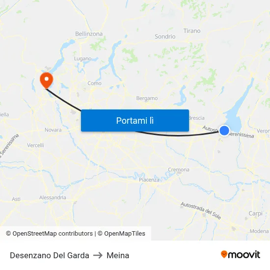 Desenzano Del Garda to Meina map