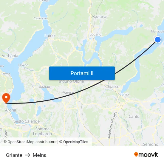 Griante to Meina map