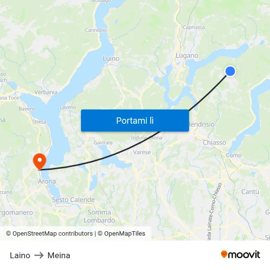 Laino to Meina map