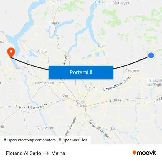 Fiorano Al Serio to Meina map