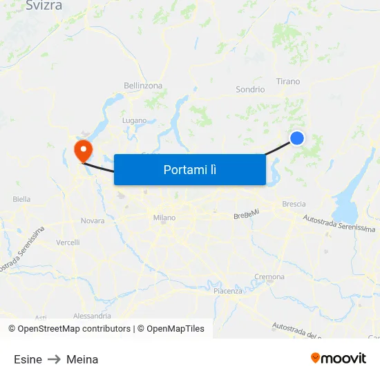 Esine to Meina map