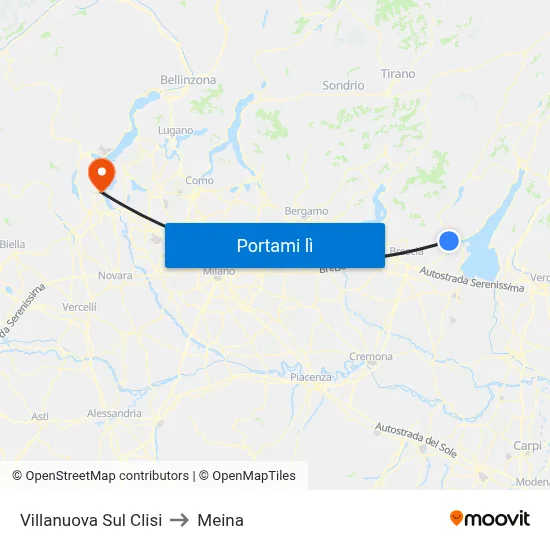Villanuova Sul Clisi to Meina map