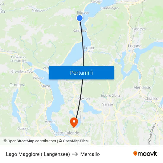 Lago Maggiore ( Langensee) to Mercallo map
