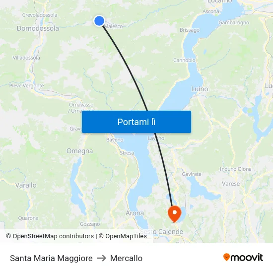 Santa Maria Maggiore to Mercallo map