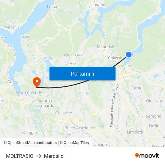 MOLTRASIO to Mercallo map