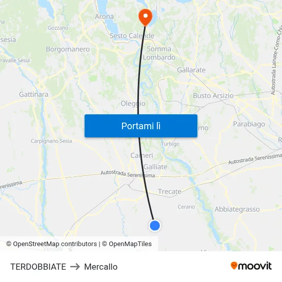 TERDOBBIATE to Mercallo map