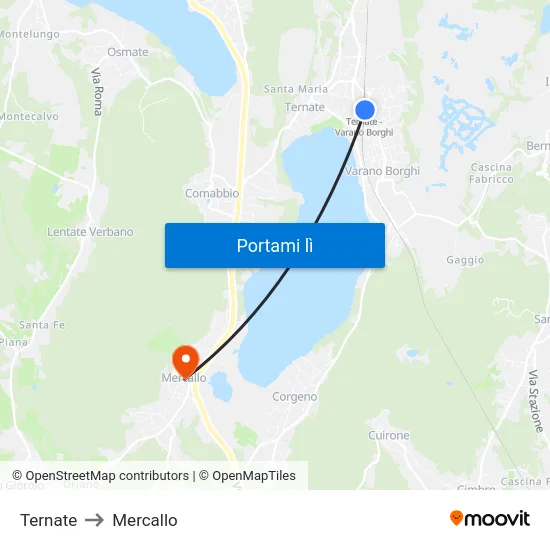 Ternate to Mercallo map