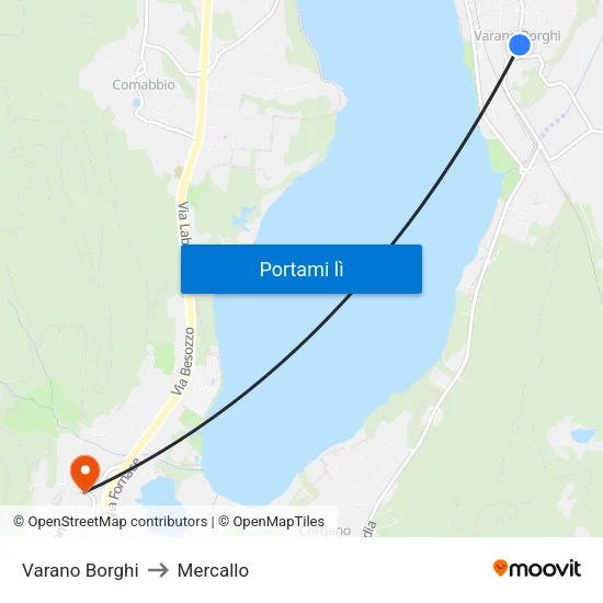 Varano Borghi to Mercallo map