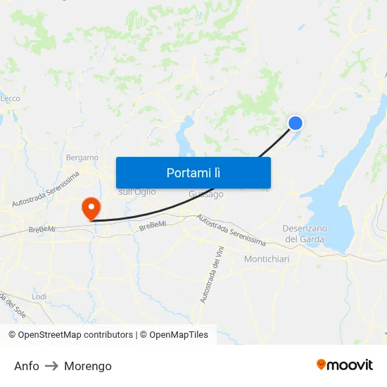 Anfo to Morengo map