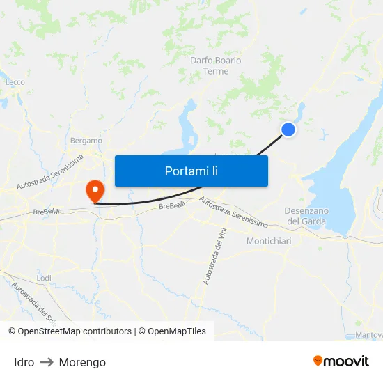 Idro to Morengo map