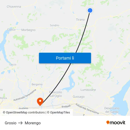 Grosio to Morengo map