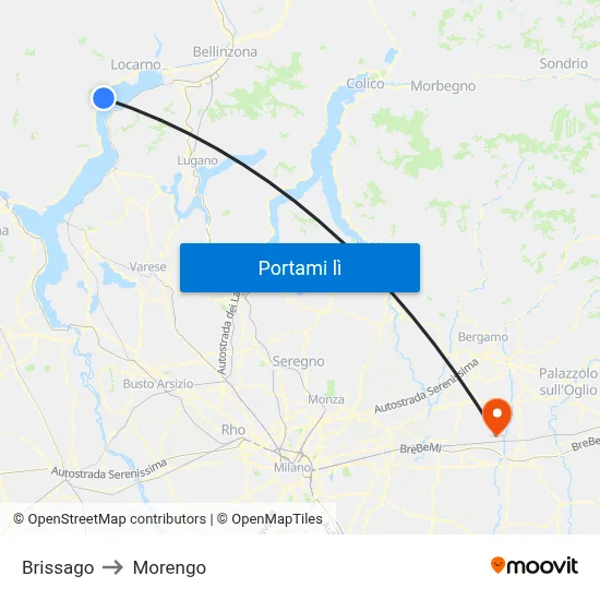 Brissago to Morengo map