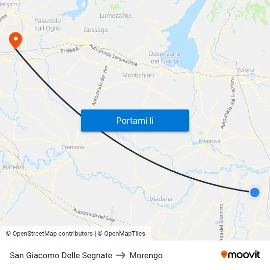 San Giacomo Delle Segnate to Morengo map