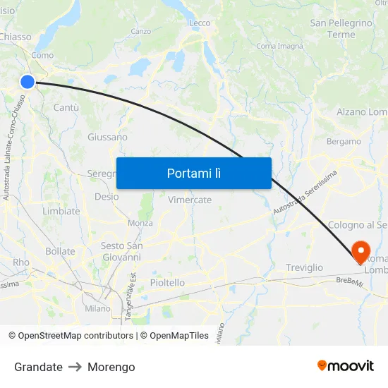Grandate to Morengo map