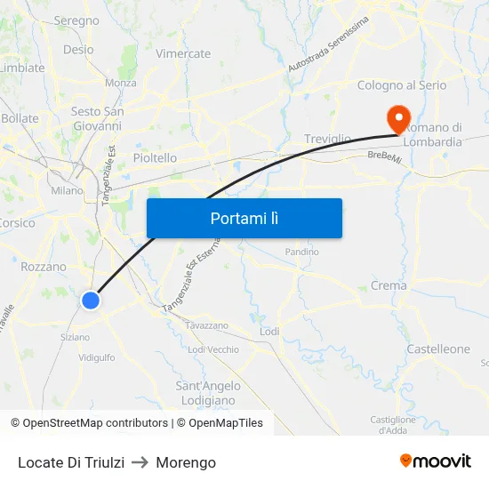 Locate Di Triulzi to Morengo map