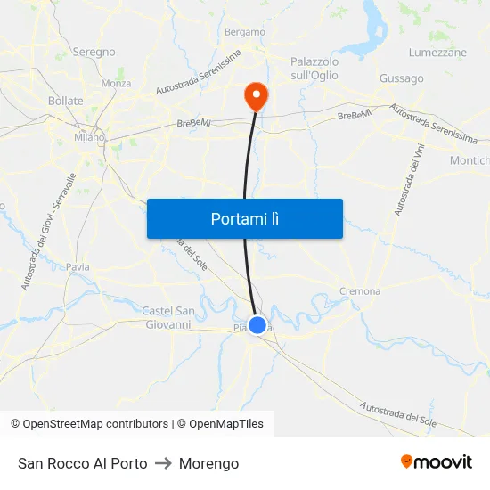San Rocco Al Porto to Morengo map