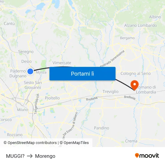MUGGI? to Morengo map