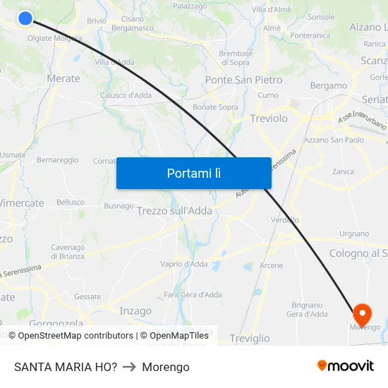 SANTA MARIA HO? to Morengo map