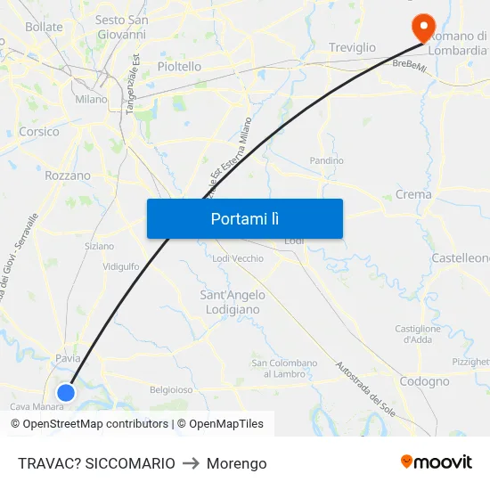 TRAVAC? SICCOMARIO to Morengo map