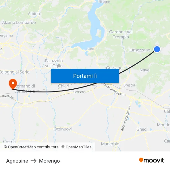 Agnosine to Morengo map