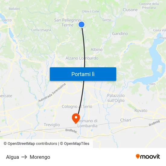 Algua to Morengo map