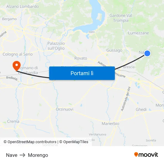 Nave to Morengo map