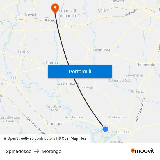 Spinadesco to Morengo map