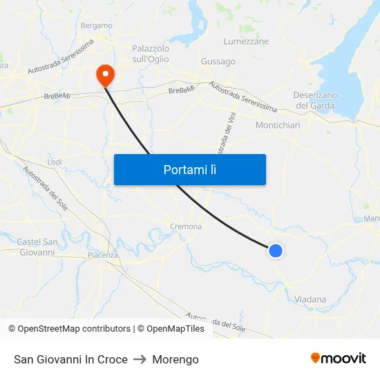 San Giovanni In Croce to Morengo map