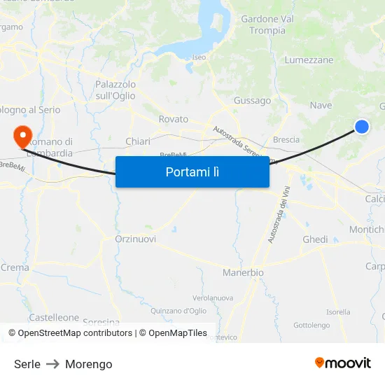 Serle to Morengo map