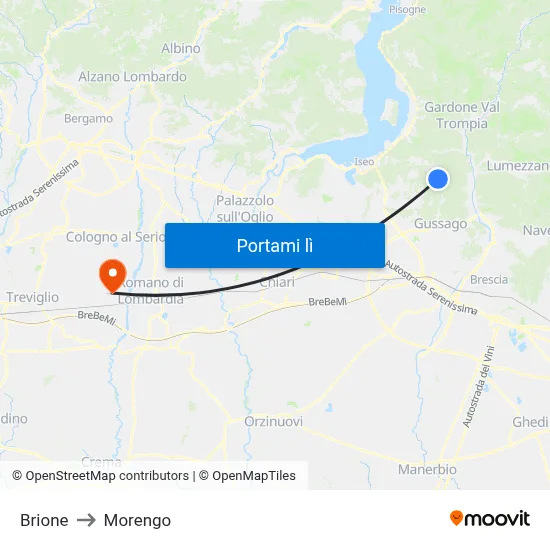 Brione to Morengo map