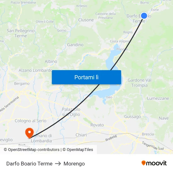 Darfo Boario Terme to Morengo map