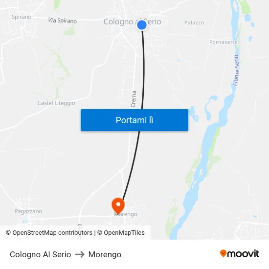 Cologno Al Serio to Morengo map