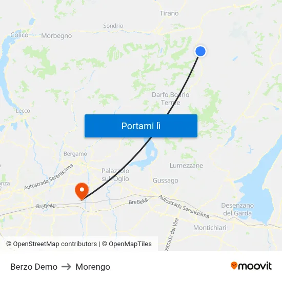 Berzo Demo to Morengo map