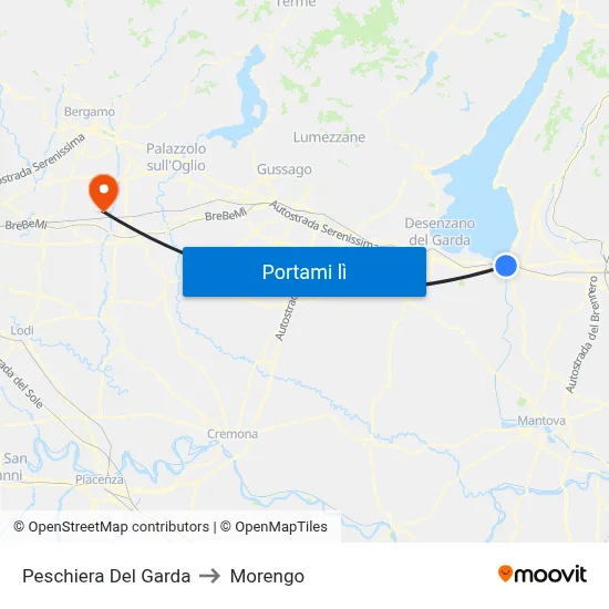 Peschiera Del Garda to Morengo map