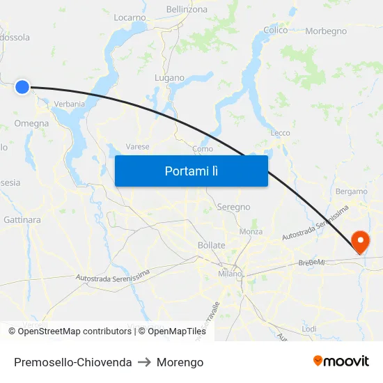 Premosello-Chiovenda to Morengo map