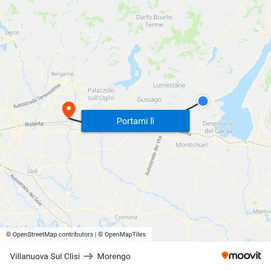 Villanuova Sul Clisi to Morengo map