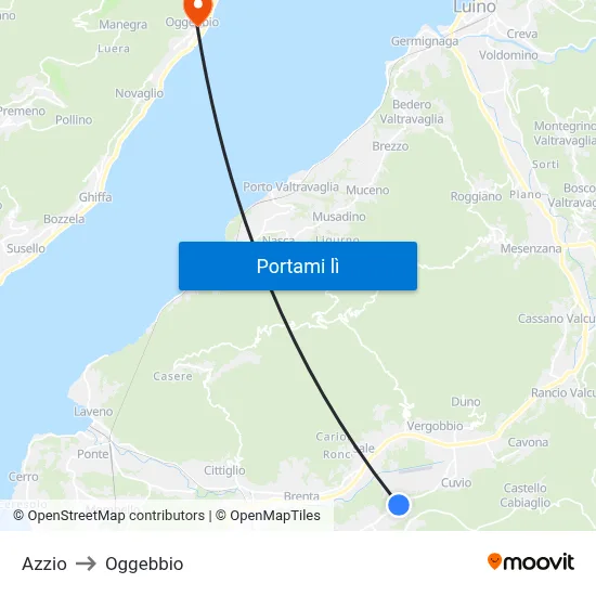 Azzio to Oggebbio map