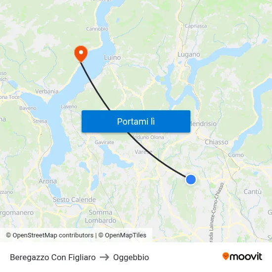 Beregazzo Con Figliaro to Oggebbio map
