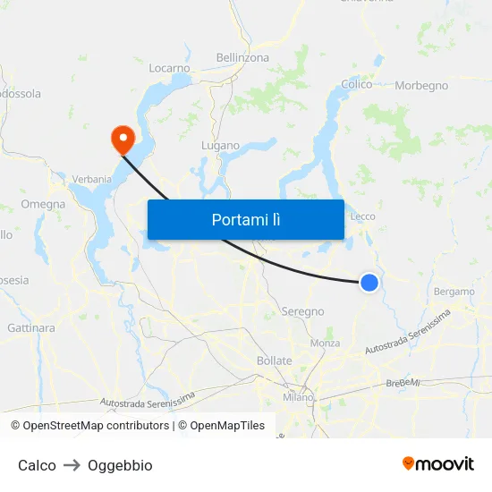 Calco to Oggebbio map