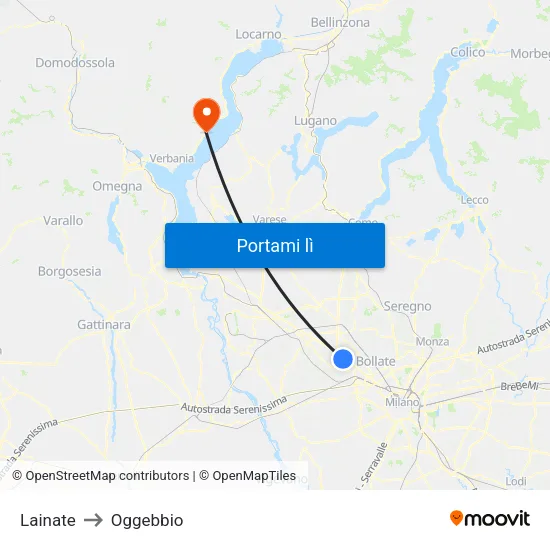 Lainate to Oggebbio map