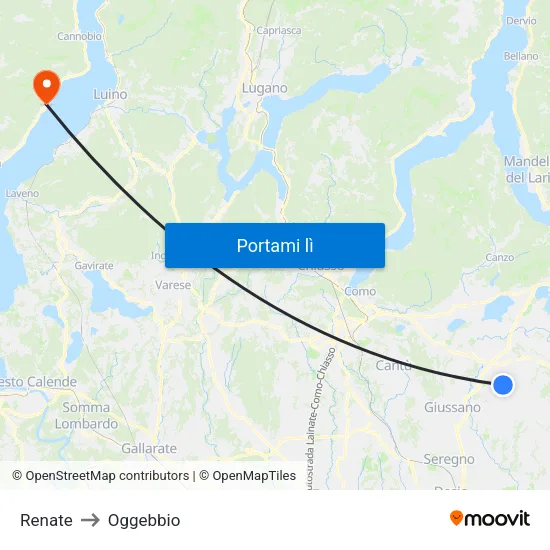 Renate to Oggebbio map