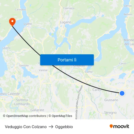 Veduggio Con Colzano to Oggebbio map